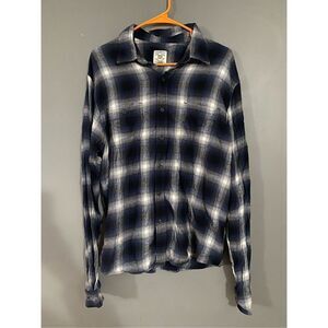 True Craft Blue Plaid Long Sleeve Button Up Shirt Size XL